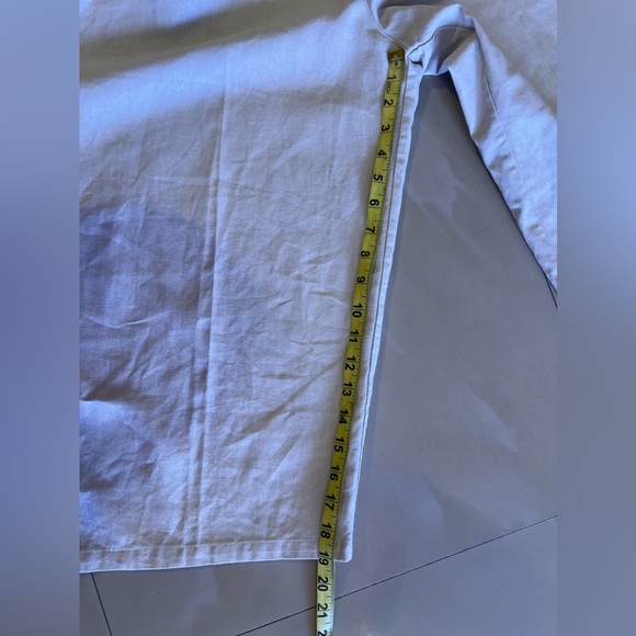 Palm Grove Women's  2X  Beige Palm Flower Printed Pull On Cropped Pants Wide Leg - Picture 9 of 16